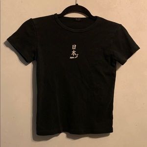 RARE Brandy Melville/John Galt Black Cropped Top